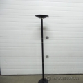 Black 72" Halogen Floor Lamp with Brass Accents